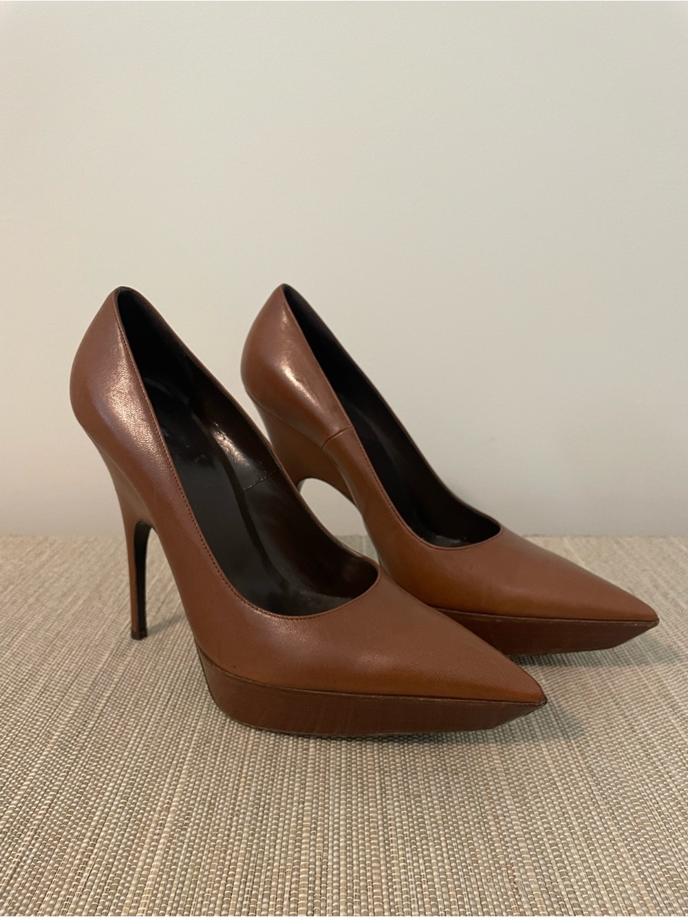 Balenciaga Brown Platform Pump Heels